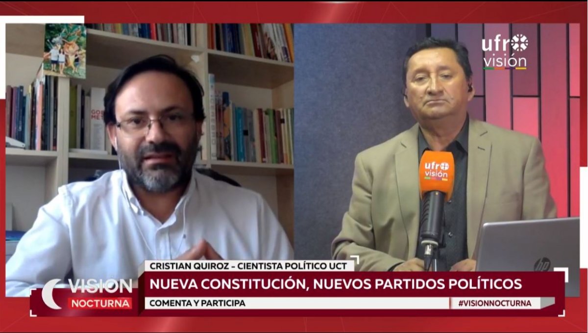 Director CPP-UCT participa en programa Visión Nocturna: Nueva Constitución y los nuevos partidos políticos en Chile